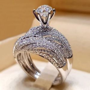 White Gold Diamond Engagement Bridal Ring Set